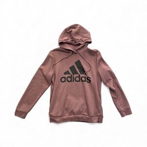 Adidas Women’s Large Dusty Rose Mauve Hoodie Pullover Logo Sweatshirt Large